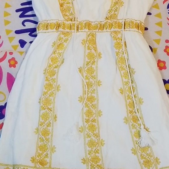 Gorgeous Gold Detail Fully Lined Sleeveless Dress - Picture 8 of 10